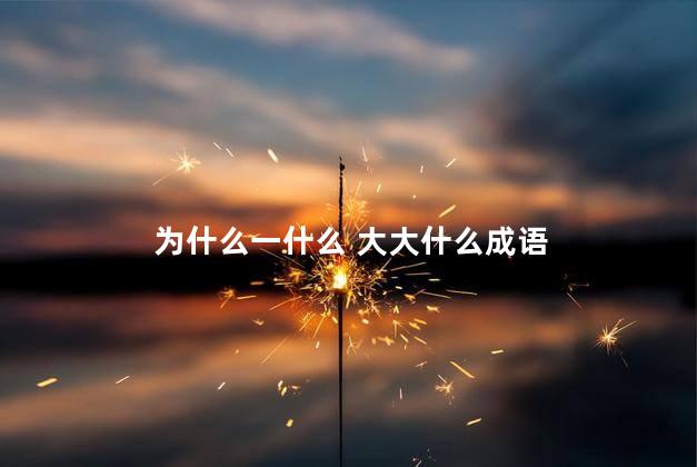 为什么一什么 大大什么成语